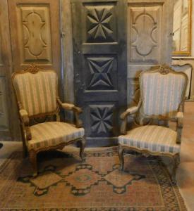 panc70 - Paar goldene Louis XV Sessel, 65 x 60 cm Tiefe